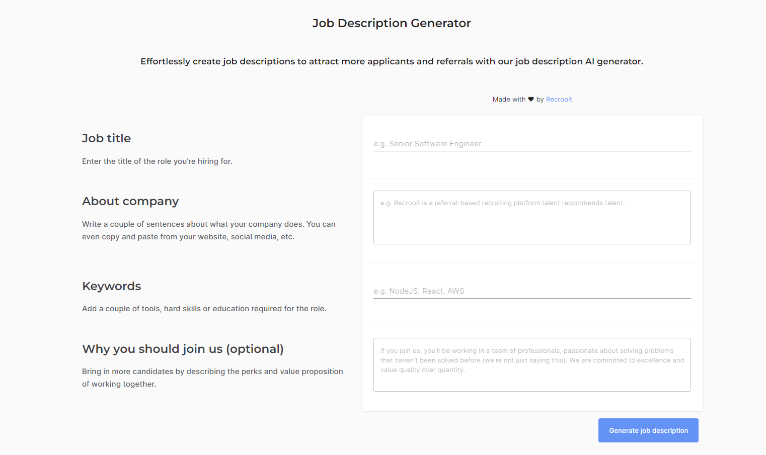 Job Description Generator 云典AI智库